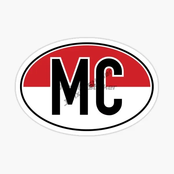 

MCO MC Monaco Oval Flag Badge Vinyl Car Sticker for Motorcycle Pickup Car Body 4x4 Off Road Self Adhesive Decal