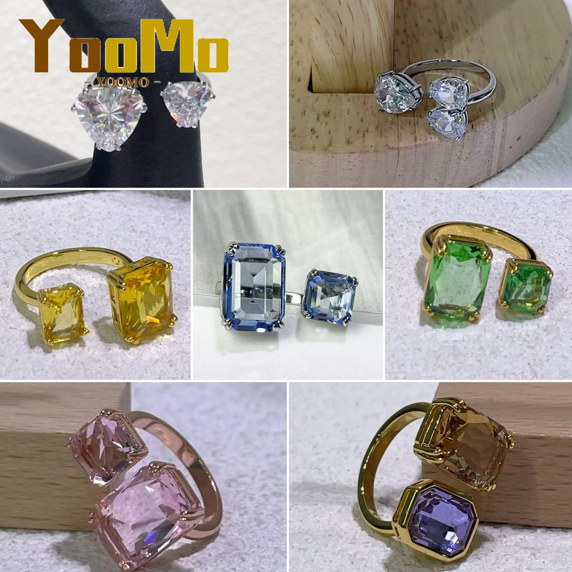 

Original Brand Jewelry Rings High-Quality Open-Face Stylish Simple Colored New Pink Jewelry for Women's Christmas Parties Gift