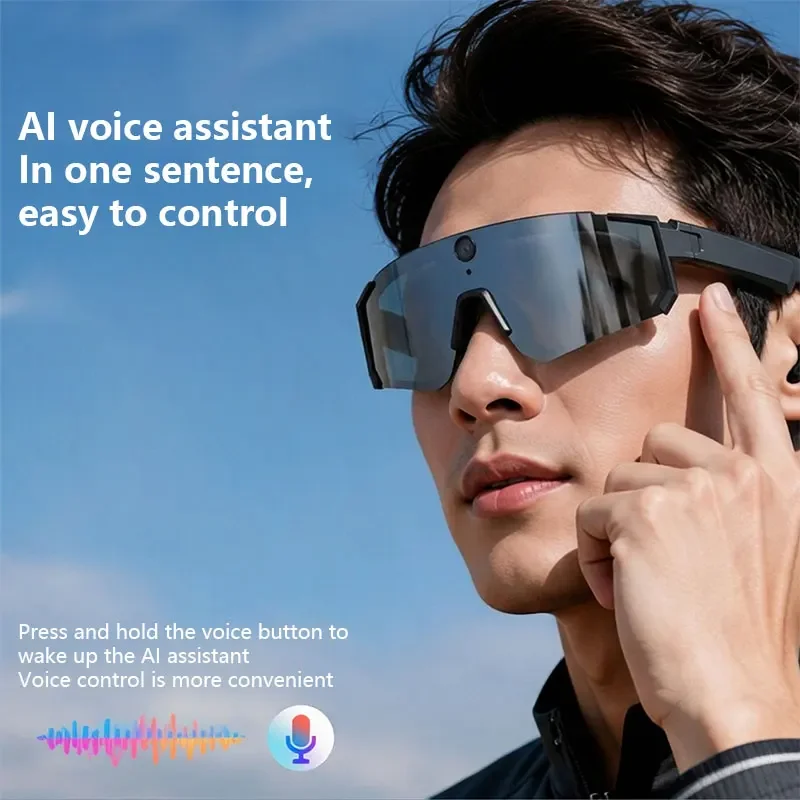 Lenovo AI Smart Glasses 8K Camera 2400W Anti-shake Cycling Video&Photo Sport Sunglasses for Men Women Windproof Goggles image 3