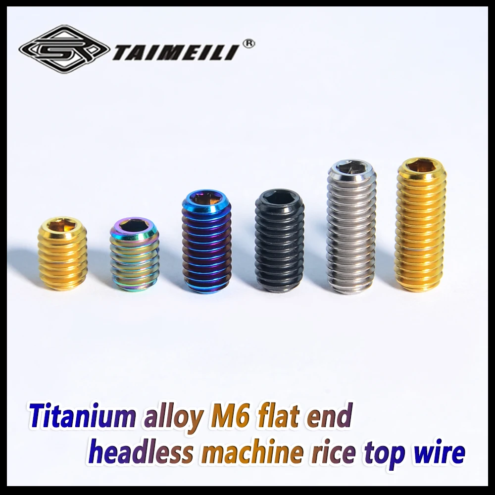 TAIMEILI 1pcs Titanium alloy top wire M6 * 8/12/16mm flat end top wire modification and repair for riding bikes