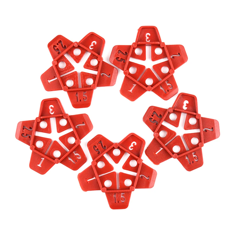 ●50Pcs 5In1 Wedge Ceramic Leveling System Professional Tile Spacers Clips Floor Wall  Leveling System Construction Tools