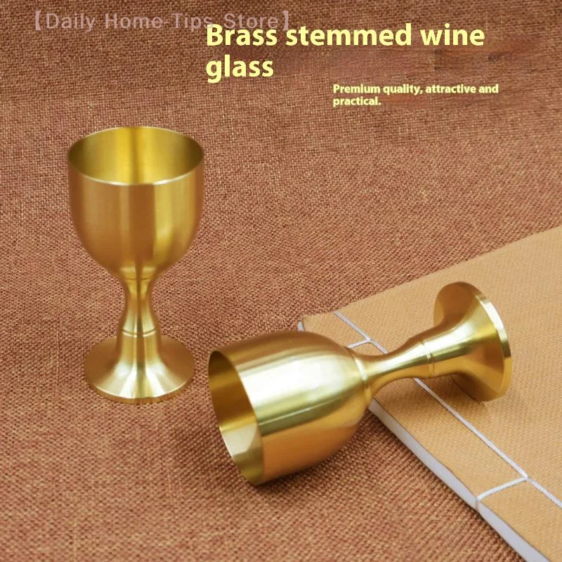 Brass Wine Glass Restaurant Goblet Tabletop Red Wine And White Wine Trumpet Copper Crafts Copper Decoration Mini Shot Glass image 4
