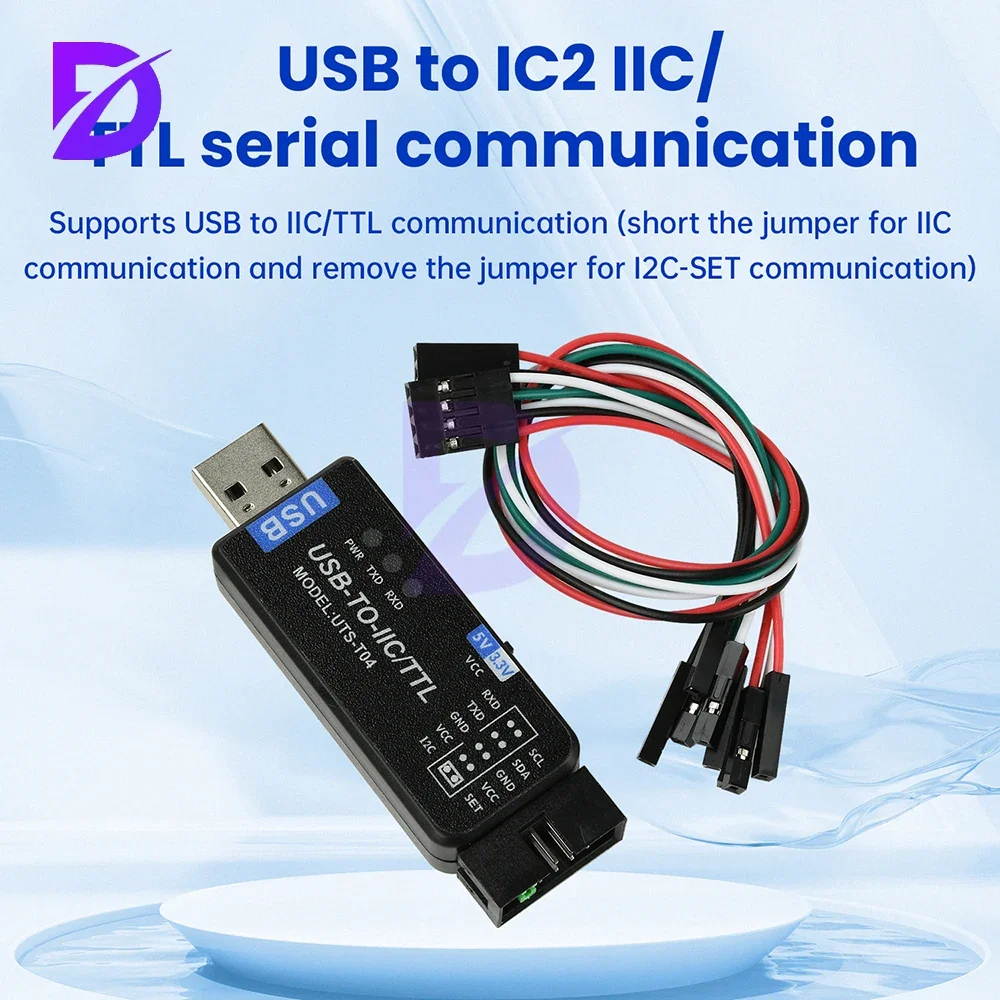 USB to IC2 IIC/TTL Serial Port Uart 2-In-1 Communication Module Ch341T Serial Port Flashing Downloader