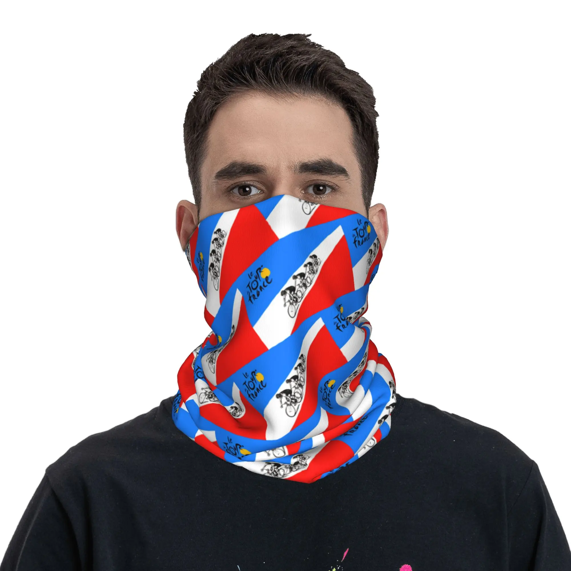 Custom France TDF Tour  Winter Headband Neck Warmer Men Women Ski Cycling Tube Scarf  Face Bandana Gaiter