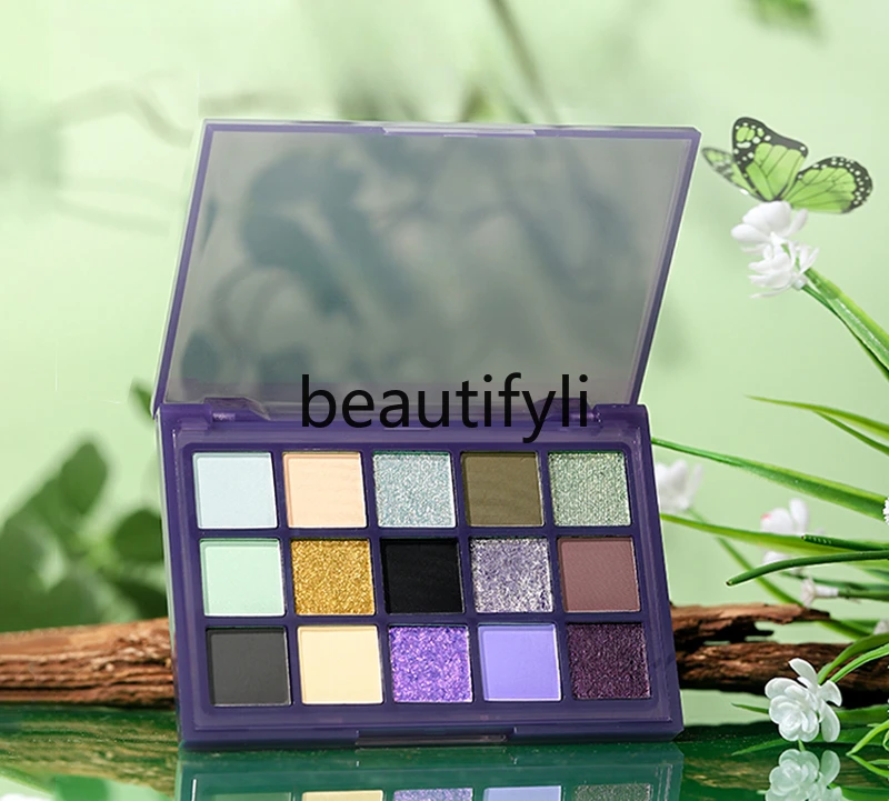 15-Color eyeshadow disc tree demon green purple black cool color dopamine truncation play makeup