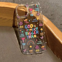 A55 Case for Samsung Galaxy A15 A35 A52 A32 A33 A14 A54 A34 S21FE S22 S23 S24 S25 Ultra Plus Colorful Slogan Print Clear Cover