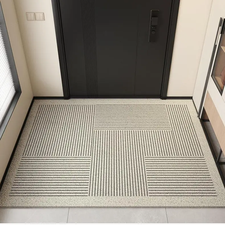 

Modern Style Entrance Door Mat Customizable Dust Removal PVC Material Striped Pattern Home Decor Door Mat Floor Mat