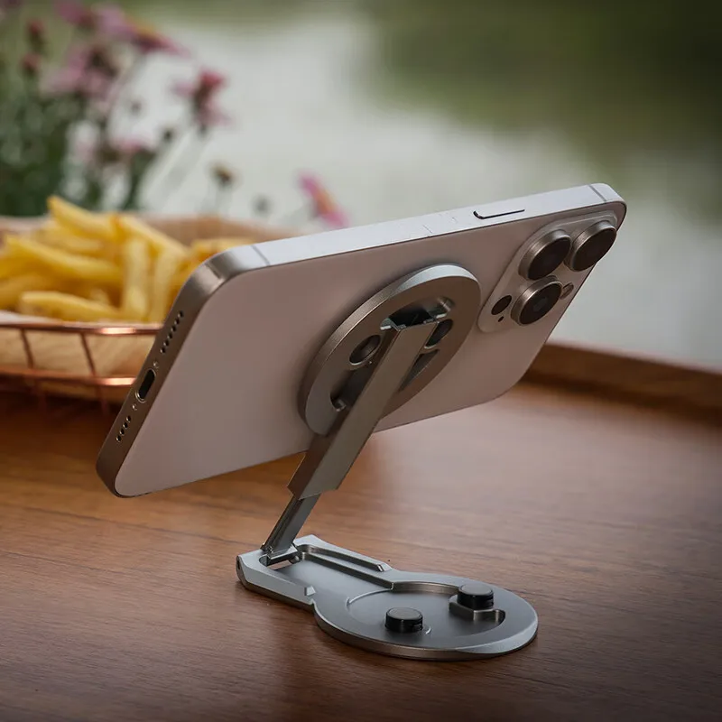 Leofoto PM-05 البث المباشر للتصوير الفوتوغرافي مكتب السيارة جبل MagSafe المغناطيسي جبل معدني قابل للطي متعدد الوظائف دعم يده #5