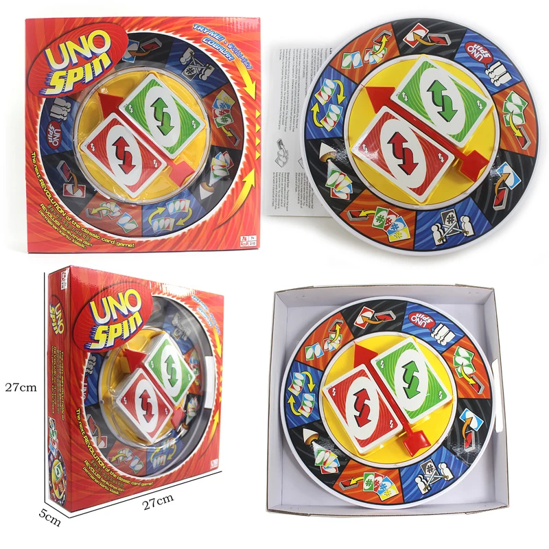 UNO Games SPIN Card Board Game Family Funny Entertainment Poker Playing Cards Toys for Children Birthday Halloween Gifts