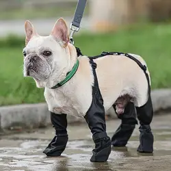 Adjustable Dog Boots Waterproof Dog Shoes Breathable Pet Suspender Boots Anti-Dirty Pet Shoes Polyester Puppy Walking Shoes