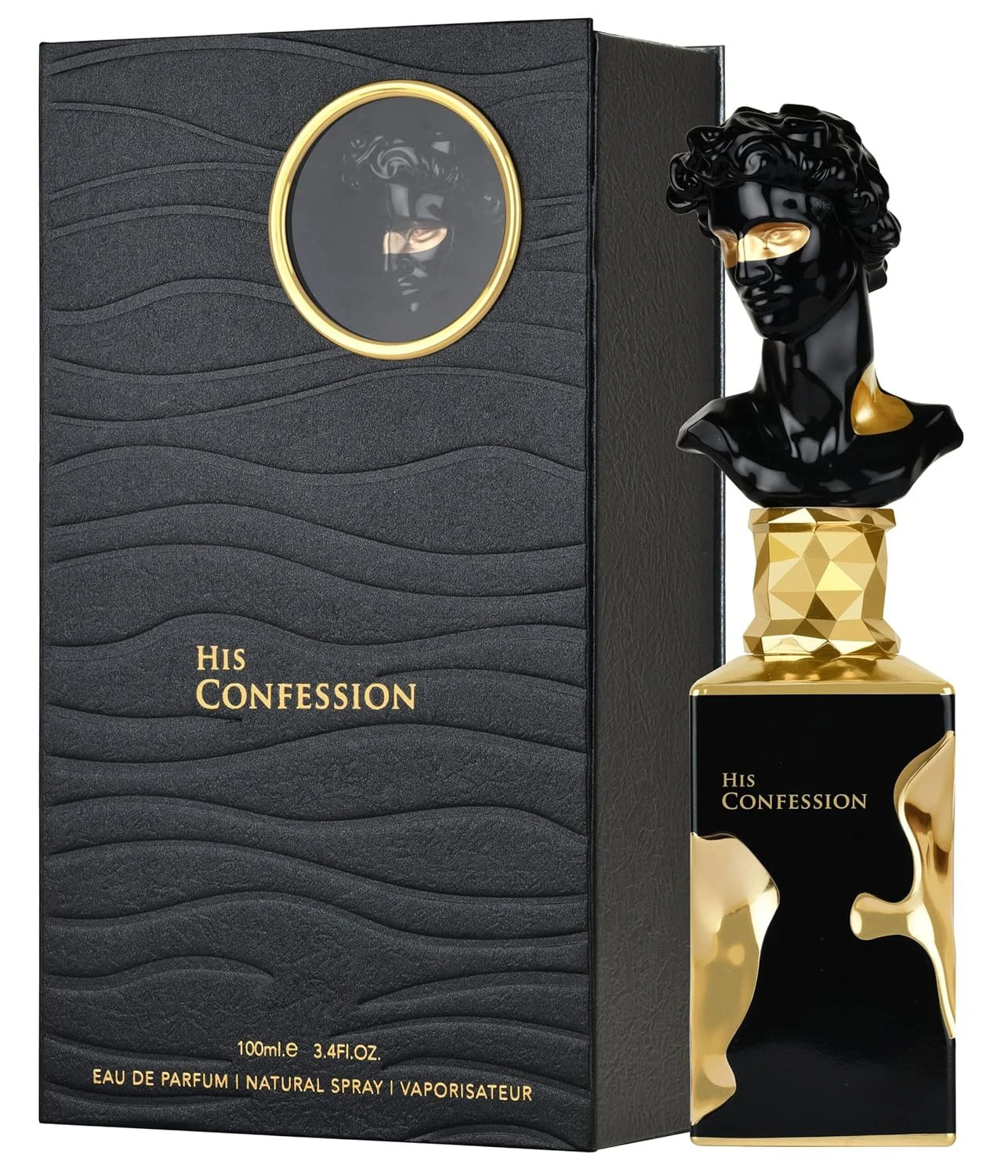 عطر His Confession، 3.4 أونصة / 100 مل ماء عطر بخاخ للرجال، خشب العنبر، شرقي، حار