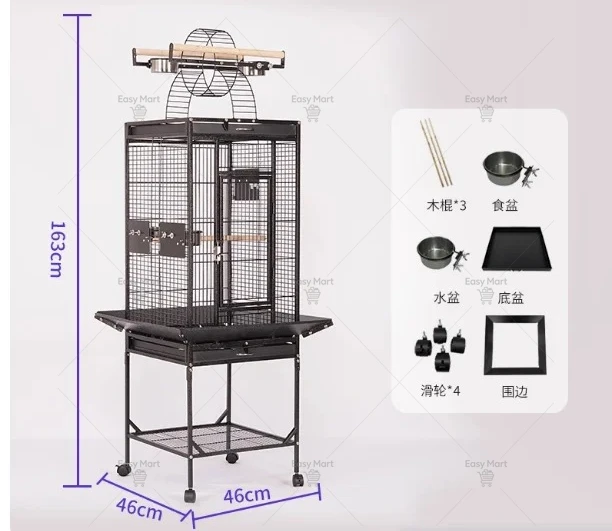 Luxury Breeding Bird Aviary Outdoor Long Extra Large Parrots Cage With Wooden Perch Play Top