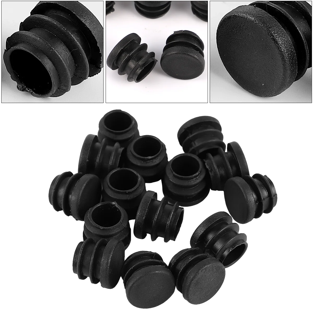 100 Pcs Foot Plug Furniture Chair Pad Place Mats for Table Leg Protector Feet Cap Plastic Tube Bung Round Pipe