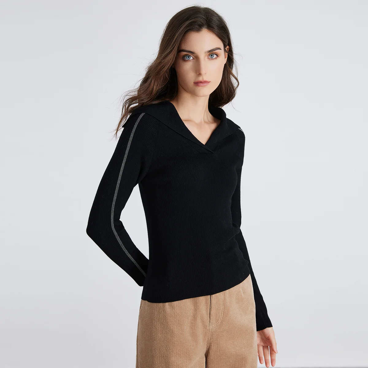 BC910 High-quality luxury brand women\'s Clothing  pullover knitted sweater 100% wool clothes