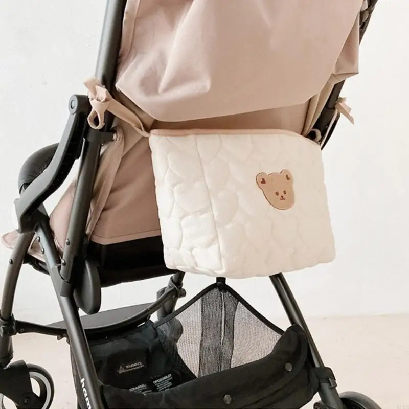 

H55B Cartoon Animal Embroidered Baby Stroller Storage Bag Nappy for Toddlers