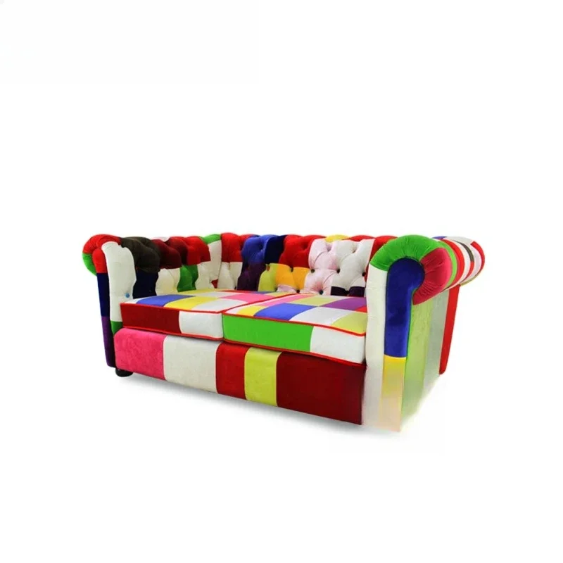 

Ins style Internet celebrity light luxury American simple living room sofa contrasting color art multi-person combination