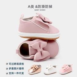 Scarpe da neonata PU morbido di alta qualità per 0-9-18 mesi bambino che cammina all'aperto bella farfalla carina Bowknot 2024 BXC4143