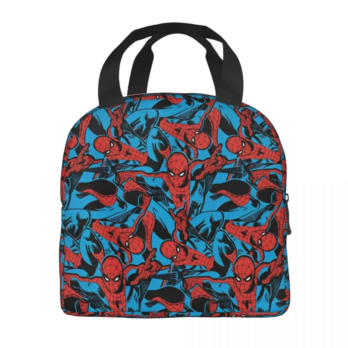 Retro Spider Man Web Shooting Lunch Bag For Unisex Lunch Box Casual Outdoor Picnic Cooler Bag Portable Oxford Tote Food Bags