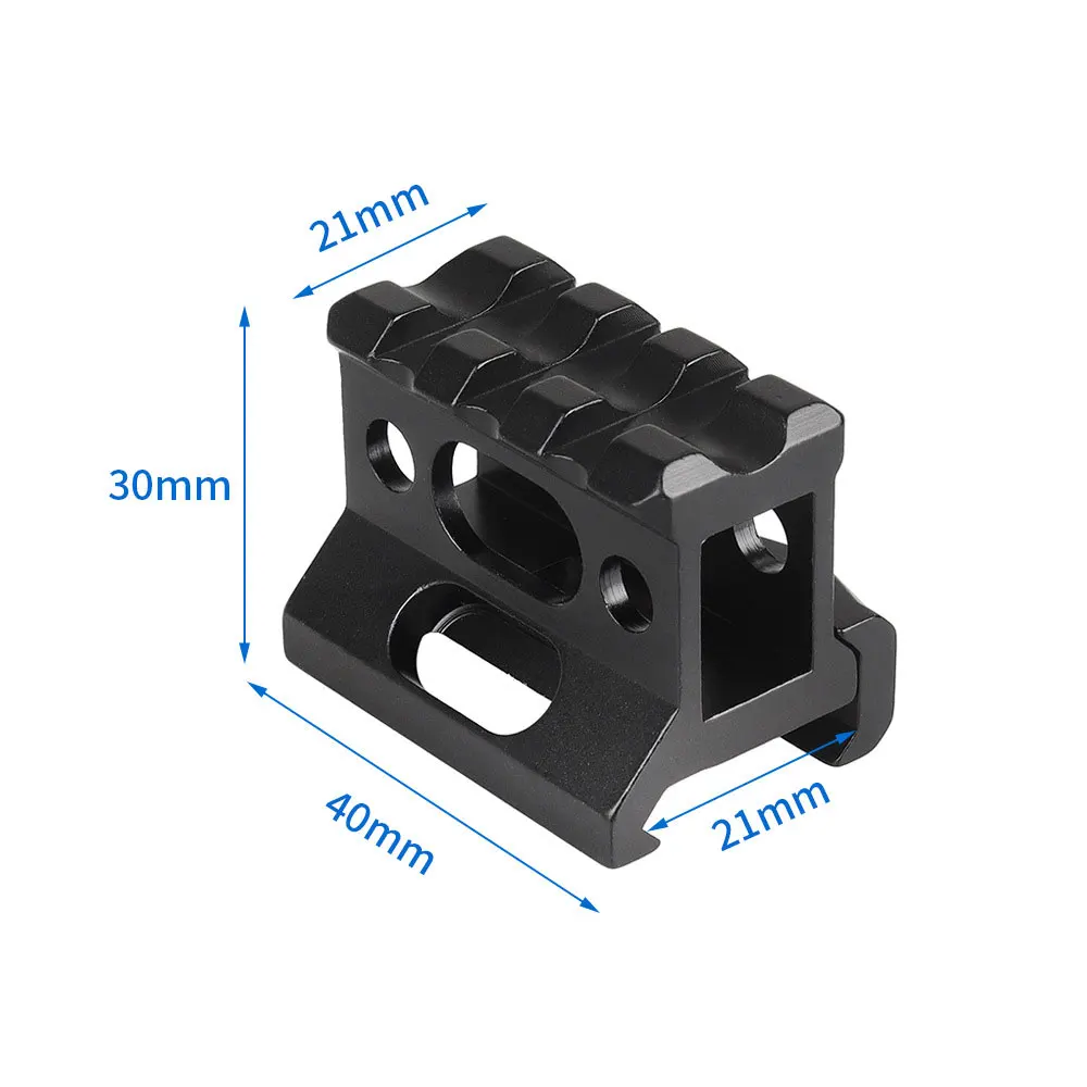Sport all'aria aperta 3-Slot da 20mm a 20mm Riser Rail Adattatore di altezza Picatinny in metallo T1 Red Dot Sight Base Accessori per pistole giocattolo QG885