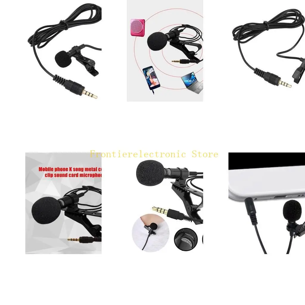 G8DB High Sensitivity Lapel Clip Microphone 3.5mm Cable Plug Connector Clip-on Mic for Recording, Home, Radio and Television