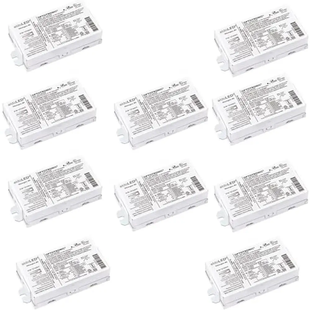 Pack of 10 Optotronic 25W LED Driver 120-277V AC Constant Current Dimmable 0-10V Output Universal Voltage Resolution 1mA