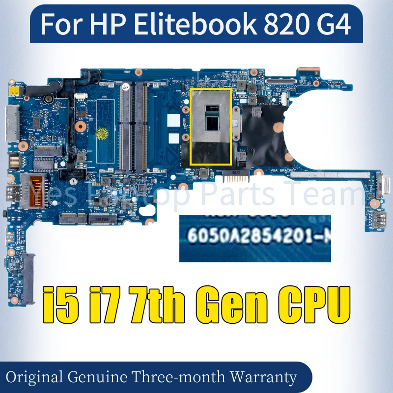 6050A2854201 For HP Elitebook 820 G4 Laptop Mainboard i5 i7 7th Gen 914271-001 914272-601 100％ Tested Notebook Motherboard