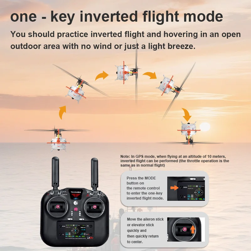 YUXIANG F07S UH-1 Huey 2.4G 9CH GPS Optische stroomlokalisatie TOF LiDAR Hoogte Hold Dual Borstelloze 1:34 Schaal RC Helicopter