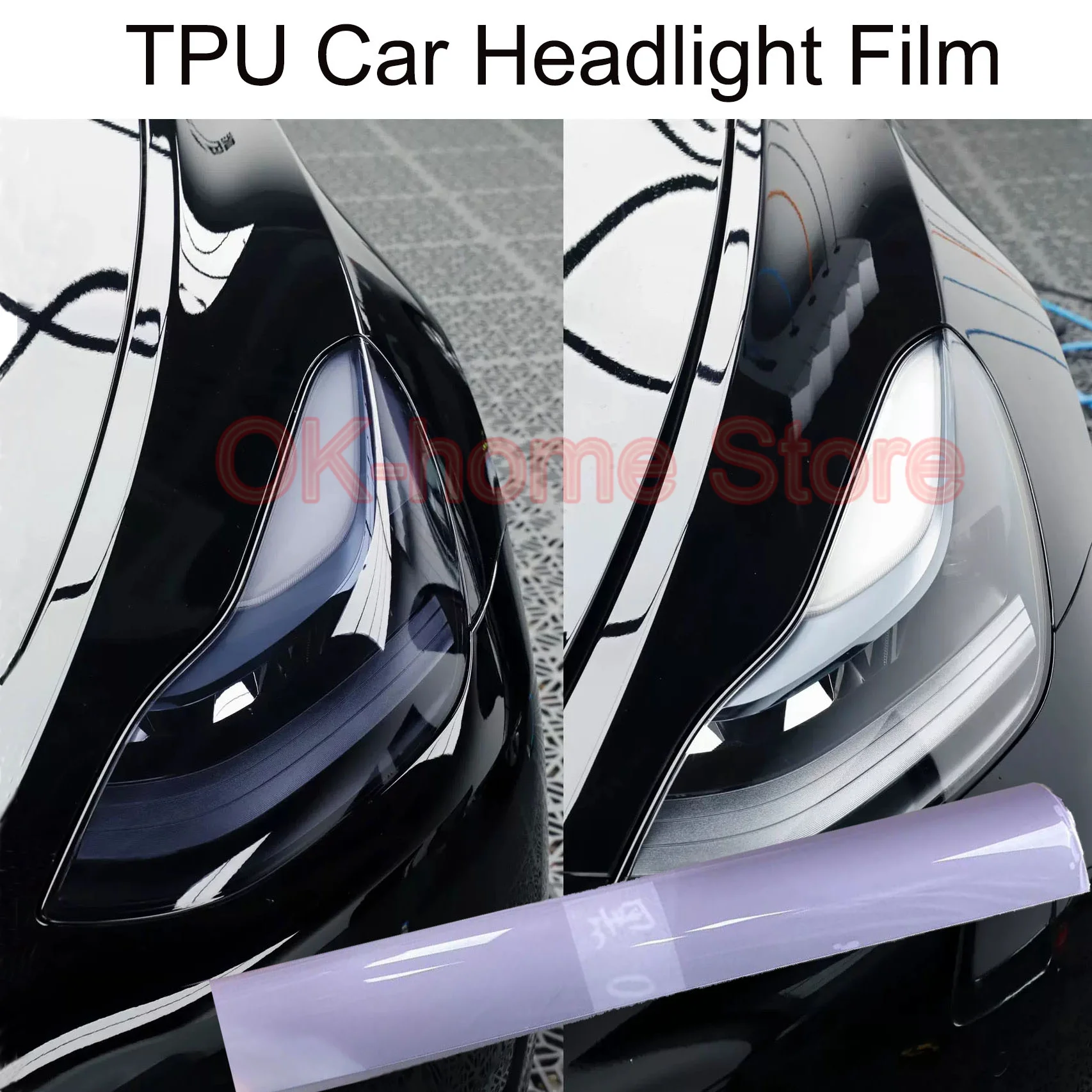 PPF TPU Car Headlight Intelligent Photochromic Film Taillight Film Fog Light TPU UV Car Lamp Smart Photochromic Protective tape