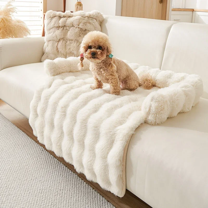 

Anti-Dirty Pet Dog Bed Sofa Sofa Mat Couch Cover Soft Pet Blanket Pad Mat for Small Dogs Plush Neck Pillow Cat Nest Living Room