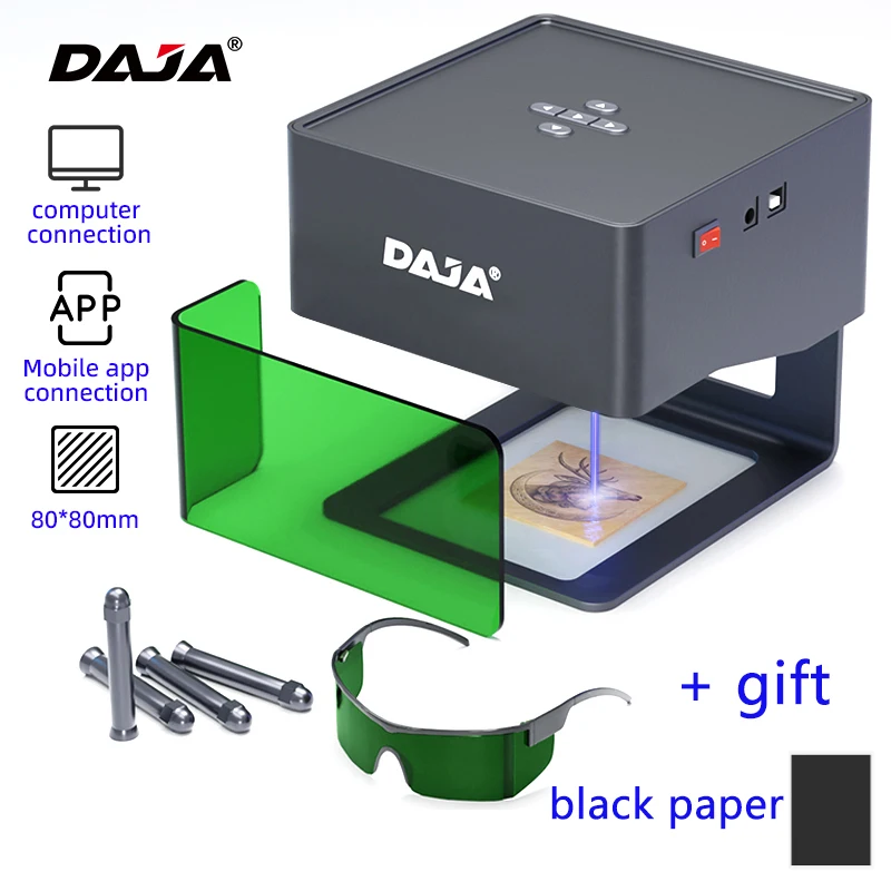 3W DAJA DJ6 Laser Engraver  Laser Engraving Machine Diy Fast Mini Logo Mark Printer Cutter Woodworking Wood Plastic for iPhone