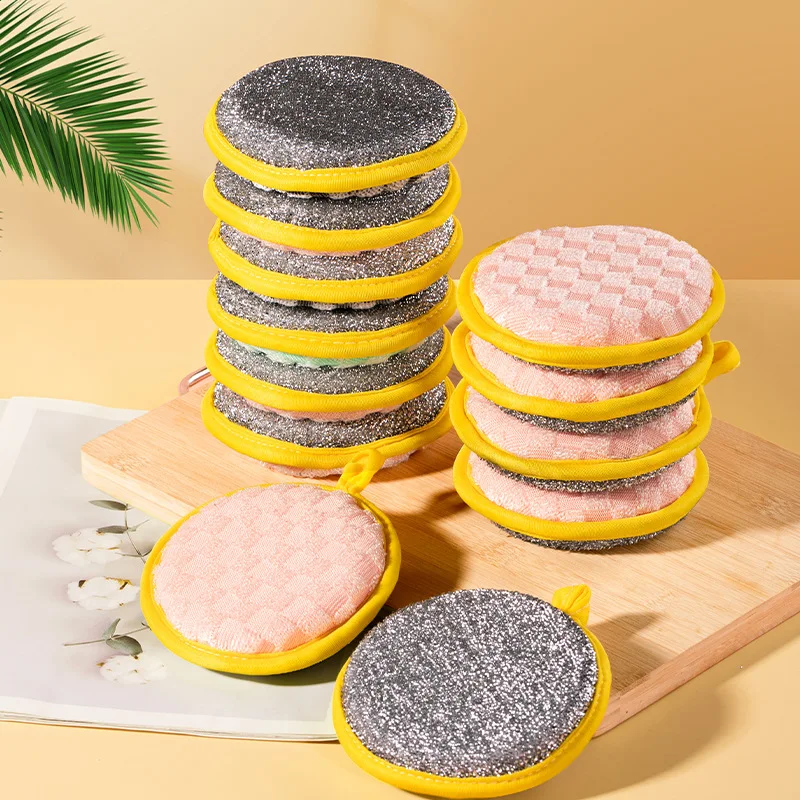 

Губка для мытья посуды, не оставляющая следов жира, двусторонняя, не повреждающая поверхность, для чистки сковородок и уборки.