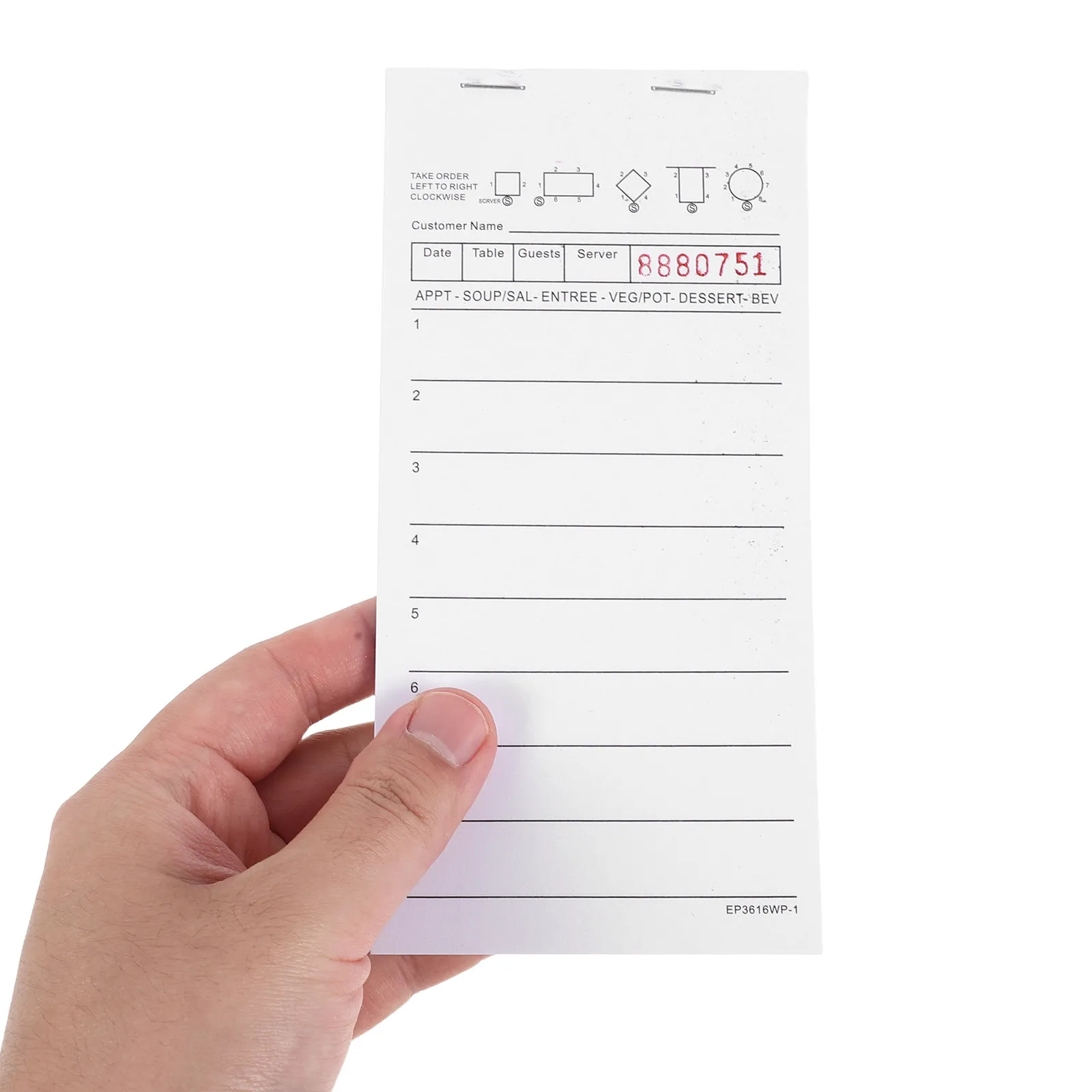 5Pcs Server Note Pads Numbered Guest Checks Books for Restaurant Bar Cafes Food Trucks Hotels Server Receipt Book Waitress