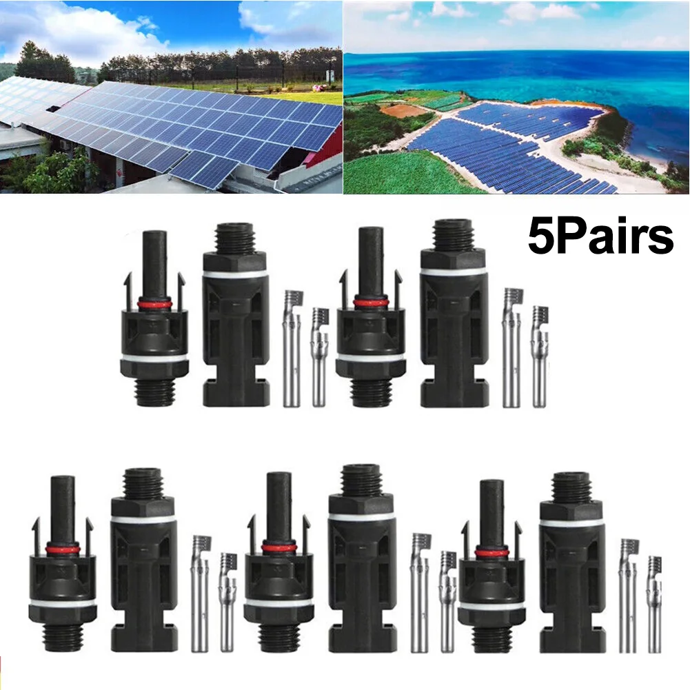 5Pairs Solar Panel Connector for Coupling for Power Distribution Compatible with 2 5mm 4mm 6mm PV Cables IP67 Rated