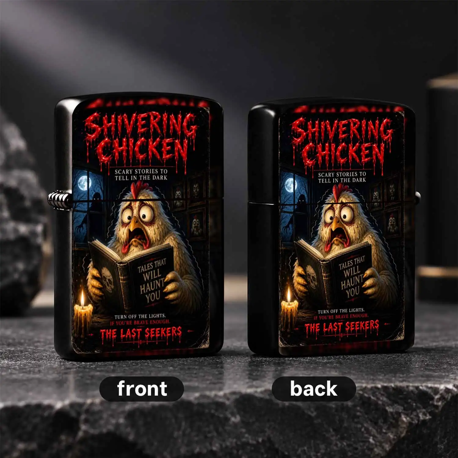 Creative Shivering Chicken Themed Lighter Spooky Atmosphere Portable Ignition Device Unique Fun Novelty Accessory For All Scenarios Ideal Quirky Gift ForLovers Dark Retro Style Decorative Practic A Humorous And Interesting Lighter