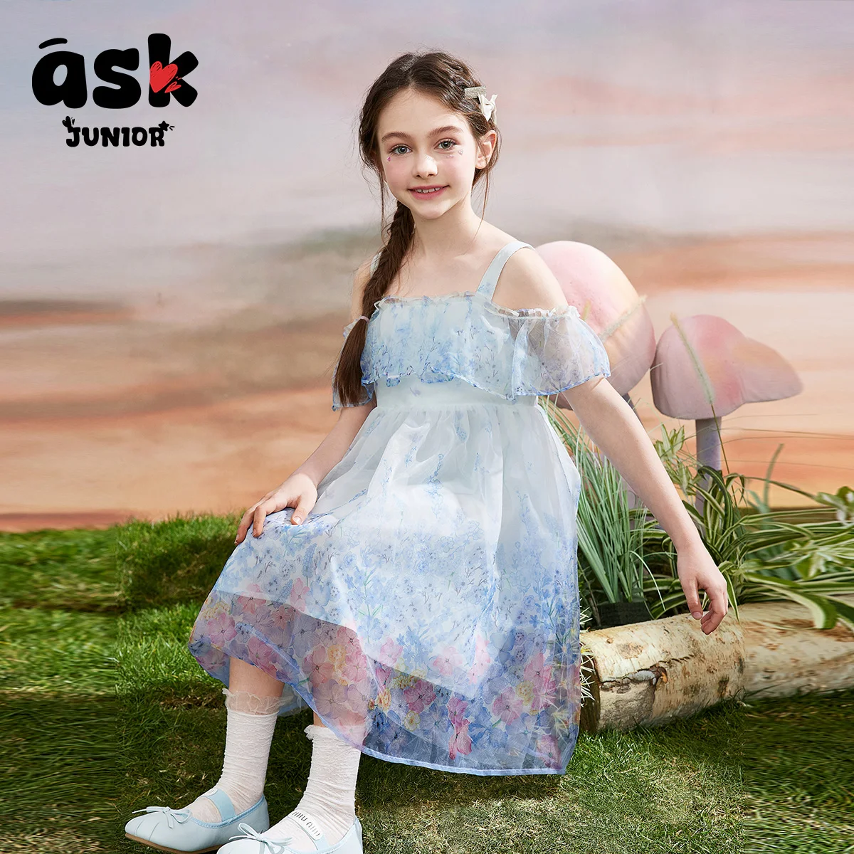 اسأل الفتيات الصغار الصيف الأطفال زهرة طباعة حمالة أداء الحجاب اللباس الصيف شاطئ البحر الأميرة اللباس #4