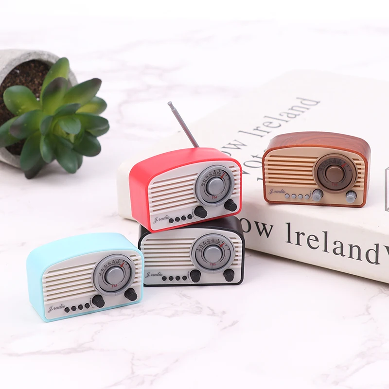 1/6 1/12 Dollhouse Miniature Retro Radio Recorder Simulation Bedroom Decoration Model Toys Accessories Children's Gift