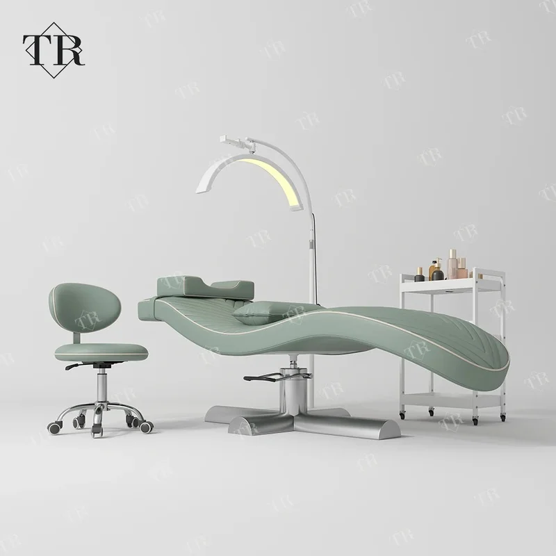 Turri Modern Metal Curved Lash Bed for Beauty Salon-Full Lash Furniture Group Set with Stainless Steel Frame