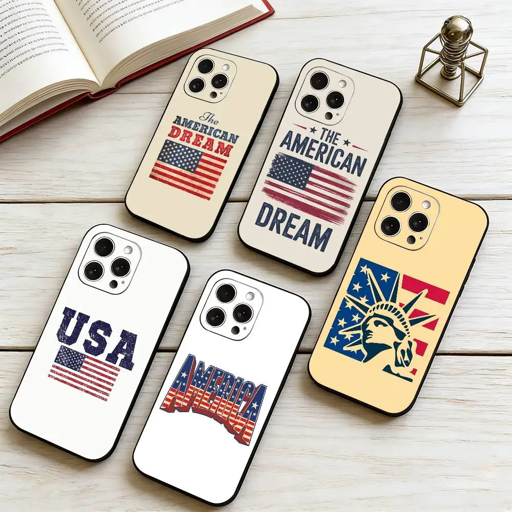 

The Culture of the American Flag Phone Case For iPhone 17,16,15,14,13,12,11 Plus,Pro Max,XS,Soft Silicone Black Cover