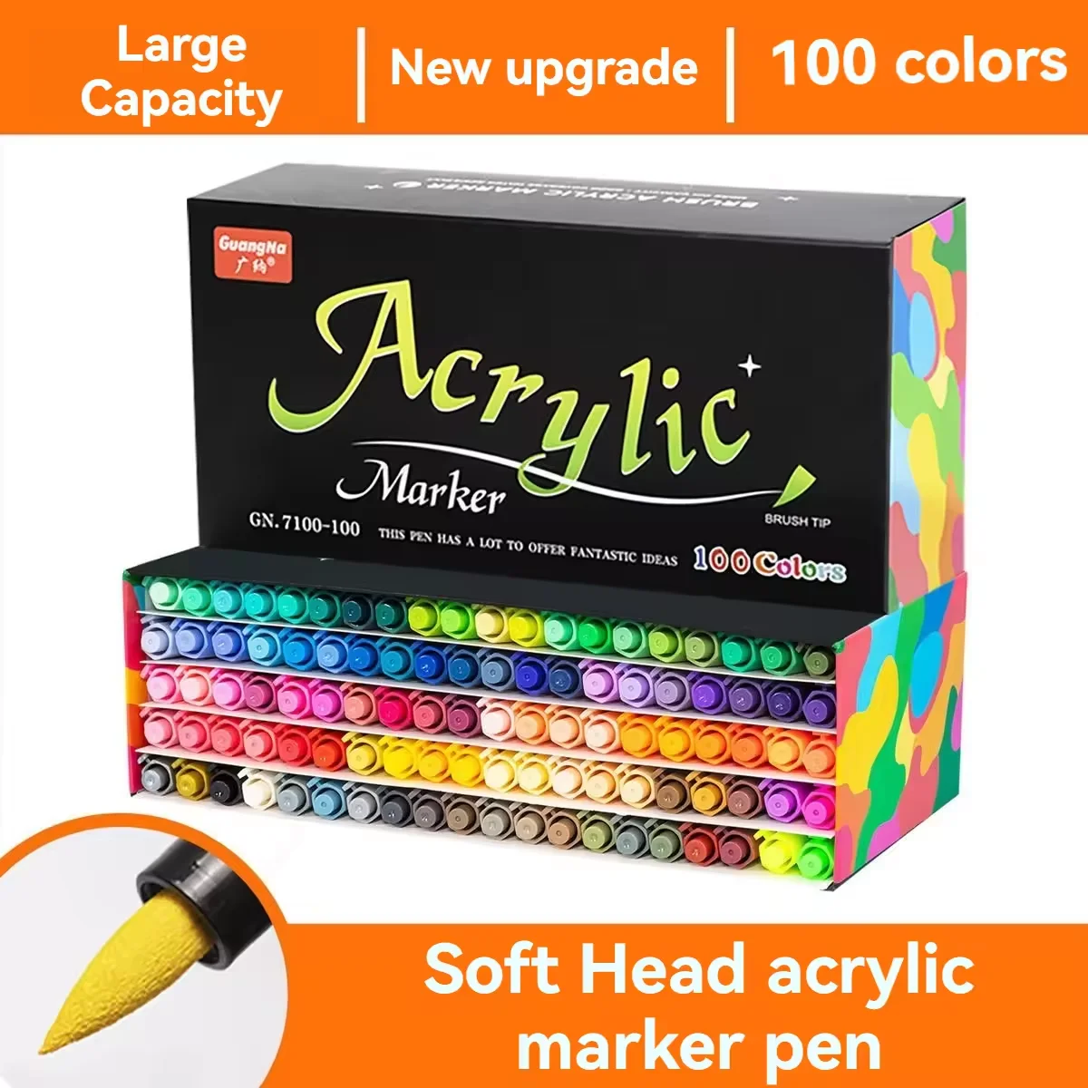 

Guangna 48/60/100 Color acrylic Marking Aint Pen,Waterproof Canvas,Rrock Painting Mug, Metal Craft Manufacturing Art Piece