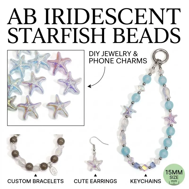 5PCS Mixed Shape Starfish Snail Shell Small Fish Crystal Glass for Jewelry Making DIY Clothing Accessories  Clothing Accessories