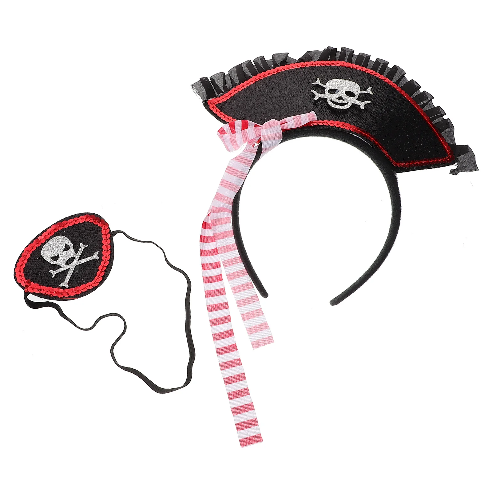 1 ensemble de masque pour les yeux de coiffure de Pirate, ensemble de costumes de Pirate d'halloween, accessoires de Cosplay créatifs et confortables, accessoires de spectacle de fête