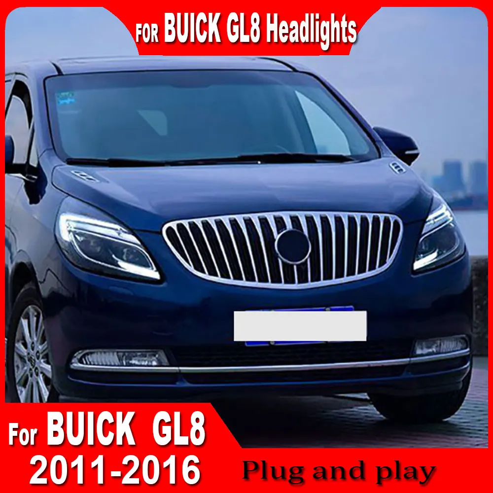 

Фара для Buick GL8 2011 2012 2013 2014 2015 2016 2017 2018 2019 2020, светодиодные фары DRL с динамическим поворотным проектором