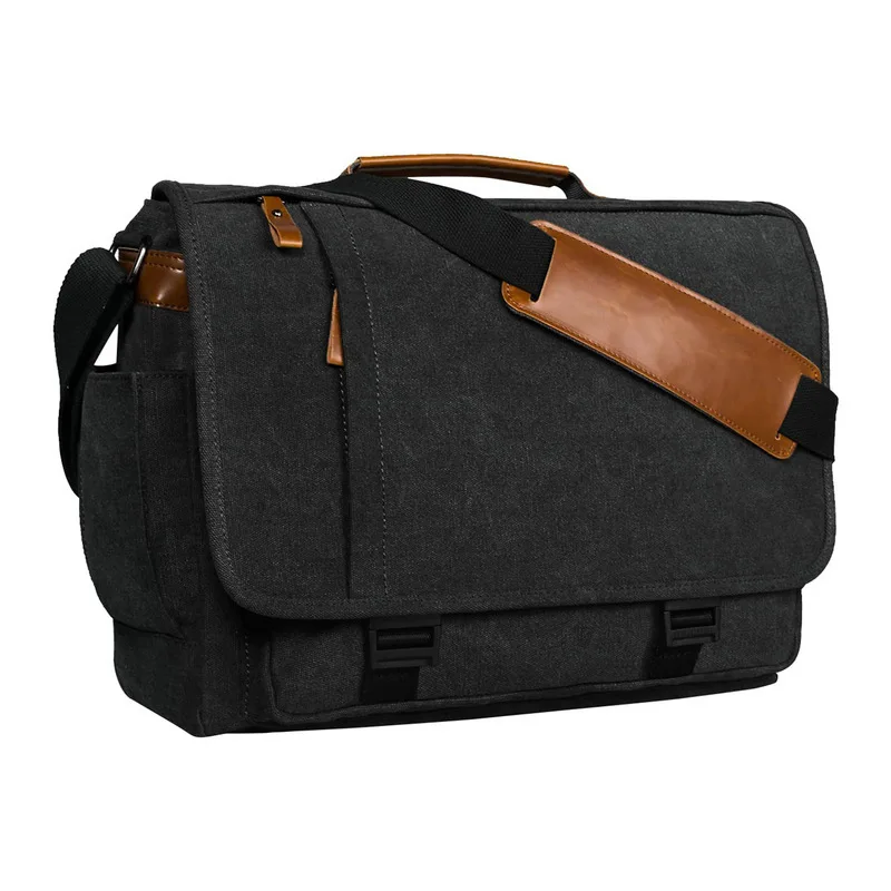 New British style waterproof canvas tablet laptop mailman bag Business travel handbag for business trips