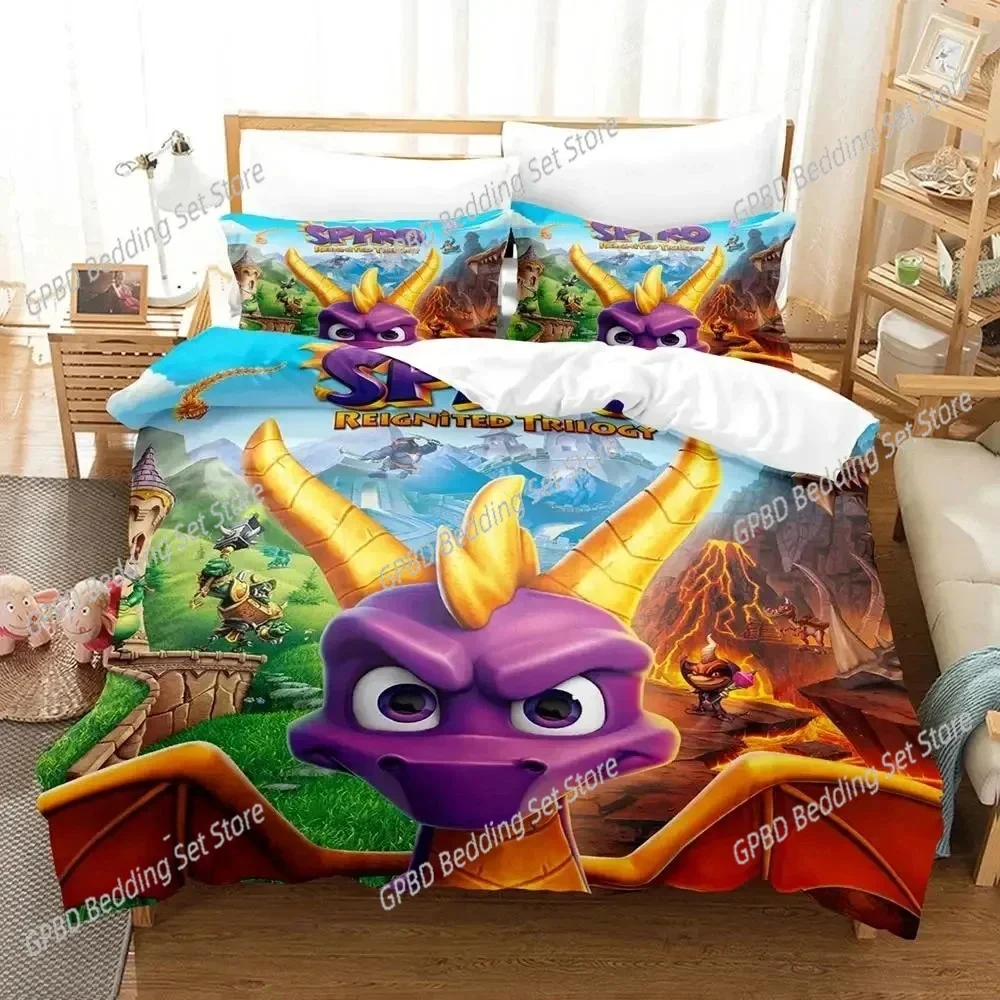 

Spyro Reignited Triology 3D NEW Duvet Cover Pillowcase Bedding Set Adult Girl Bedroom Decoration Children Single Double Large