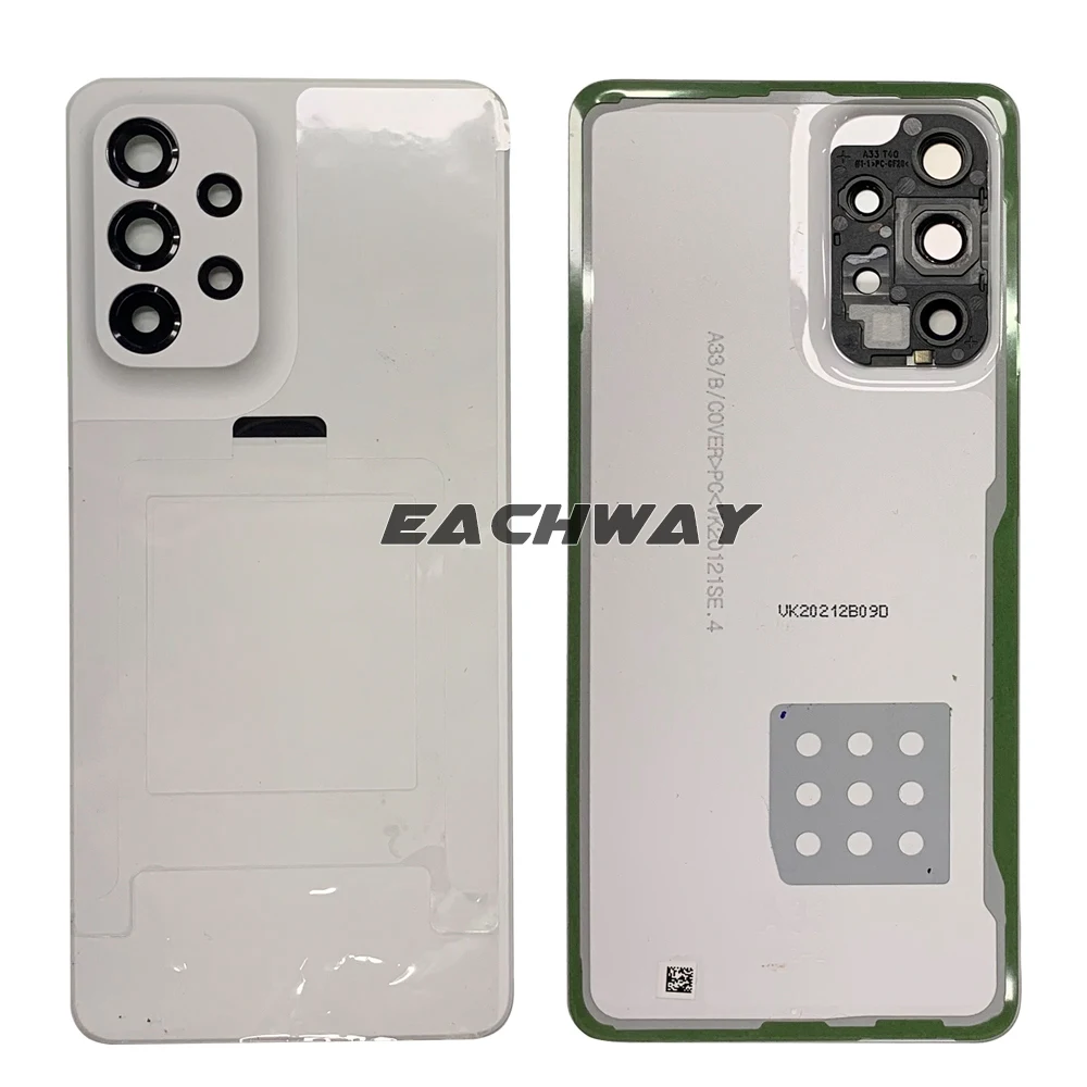 New For Samsung Galaxy A33 5G Battery Back Cover Door Housing +Camera Glass Lens Frame For Samsung A33 A336B A336E Battery Cover