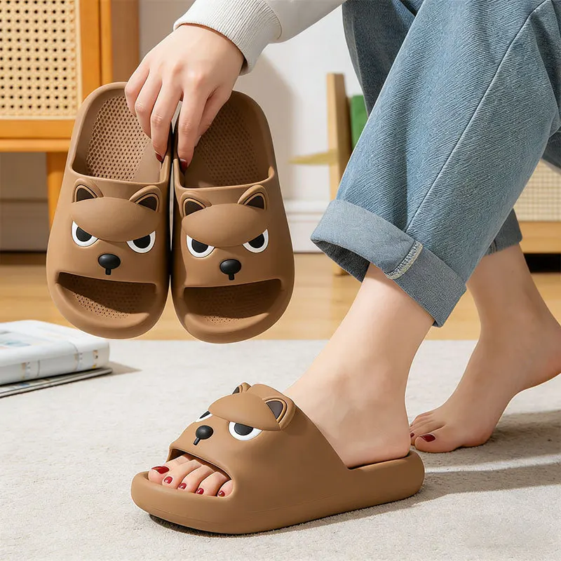

Soft Sole Cute Dog EVA Home Slippers for Women Summer 2026 Non Slip Platform Couple Slippers Outdoor Beach Shoes Slides Woman 45