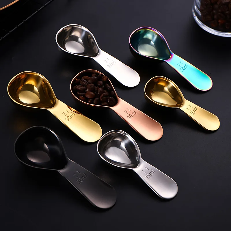 2pcs Coffee Scoop,Stainless Steel Measuring Coffee Scoop Tablespoon Short Handle Tablespoon Measuring Spoons For Coffee /Sugar