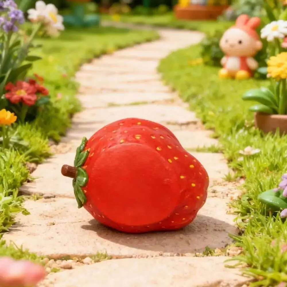 Creative Cartoon Large Strawberry Stool - Residential Furniture, Outdoor Garden Courtyard Craft Ornament