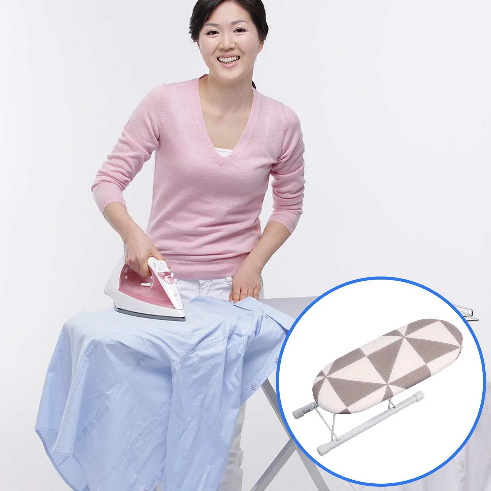 

1Pcs Mini Ironing Sleeve Pad Folding Steel Rest Compact Design Portable Home Use Travel Ironing Board for Clothes Household Gift