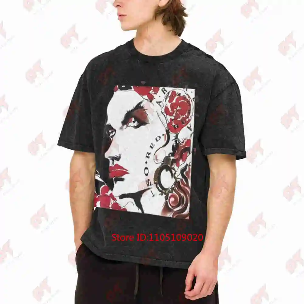 ARCADIA SO RED THE ROSE Vintage Washed Tee Pure Cotton T-Shirt